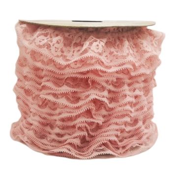 Encaje Valenciano Plisado #2 G165418 Rosa 4.5 Cm