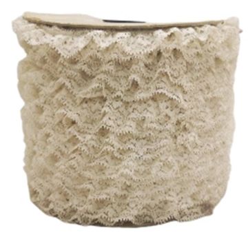 Encaje Valenciano Plisado #5 H165182 Hueso 3 Cm