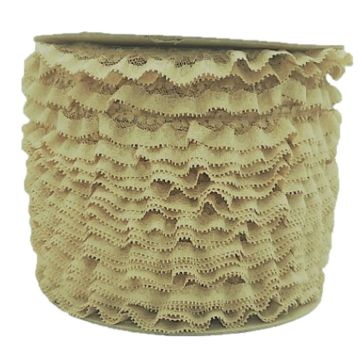 Encaje Valenciano Plisado #1 G165089 Hueso 2 Cm