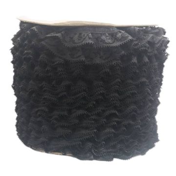 Encaje Valenciano Plisado #3 H165124 Negro 2 Cm