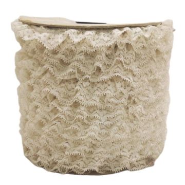 Encaje Valenciano Plisado #8 R163051 Hueso 2 Cm