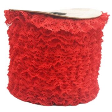 Encaje Valenciano Plisado #8 R163051 Rojo 2 Cm