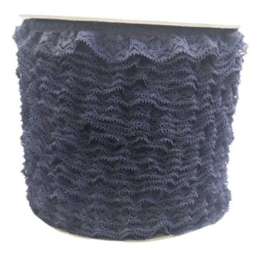 Encaje Valenciano Plisado #8 R163051 Marino 2 Cm