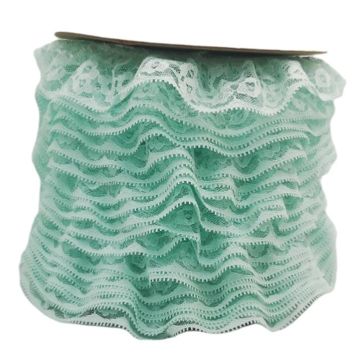 Encaje Valenciano Plisado #2 G165418 Agua 4.5 Cm