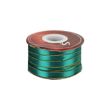 Listón Satinado Con Orilla Metálica Oro-Jade #3