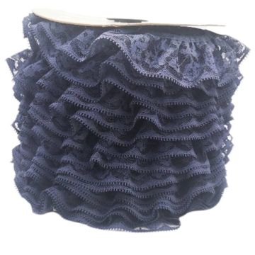 Encaje Valenciano Plisado #2 G165418 Marino 4.5 Cm