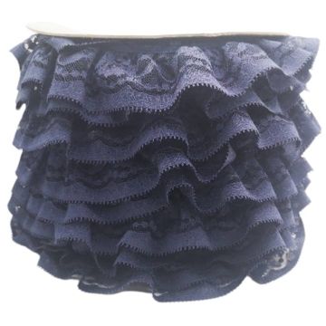 Encaje Valenciano Plisado #5 H165182 Marino 4.5 Cm