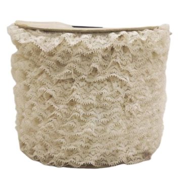 Encaje Valenciano Plisado #4 R163051 Hueso 3 Cm