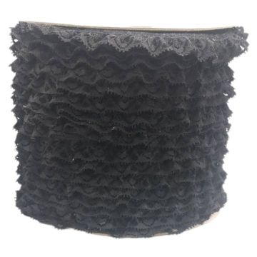 Encaje Valenciano Plisado #4 R163051 Negro 3 Cm