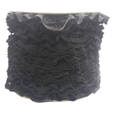 Encaje Valenciano Plisado #5 H165182 Negro 3 Cm