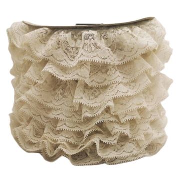 Encaje Valenciano Plisado #4 H165181 Hueso 4.5 Cm