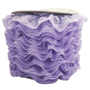 Encaje Valenciano Plisado #4 H165181 Lila 4.5 Cm