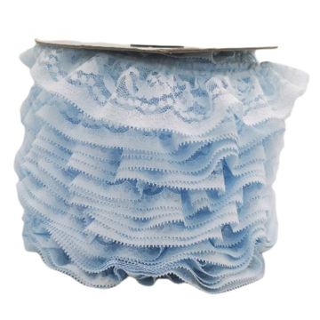 Encaje Valenciano Plisado #5 H165182 Cielo 4.5 Cm