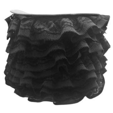 Encaje Valenciano Plisado #5 H165182 Negro 4.5 Cm