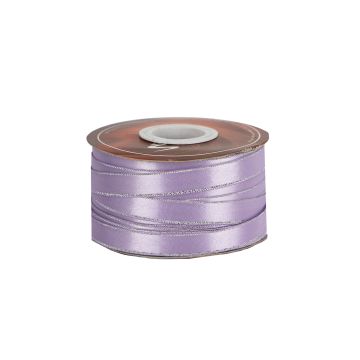 Listón Satinado Con Orilla Metálica Plata-Lila #0
