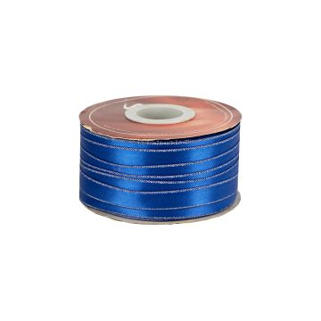 Listón Satinado Con Orilla Metálica Plata-Rey #1.5