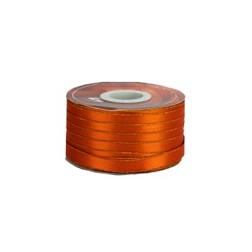 Listón Satinado Con Orilla Metálica Oro-Naranja #0