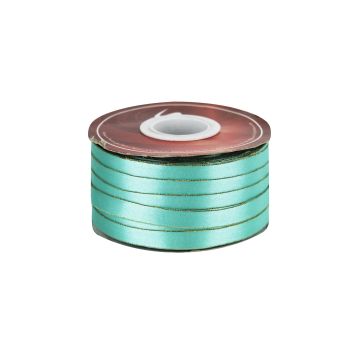 Listón Satinado Con Orilla Metálica Oro-Menta #1.5