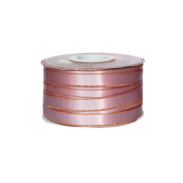 Listón Satinado Con Orilla Metálica Oro-Pétalo De Rosa #5