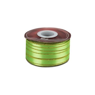 Listón Satinado Con Orilla Metálica Oro-Limón #1.5