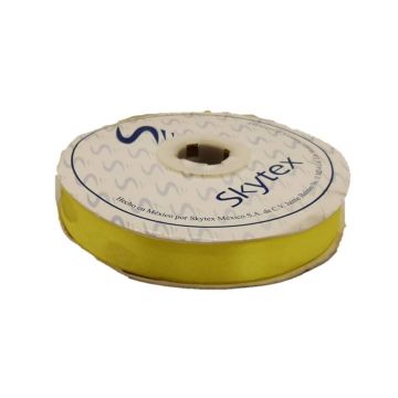 Listón Satinado Con Orilla Metálica Oro-Amarillo Canario #9