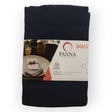 Mantel Decorativo Rectangular Atenas Lino Azul Marino Mediano