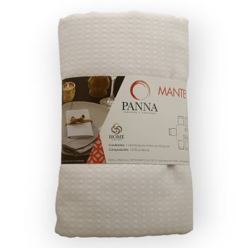 Mantel Decorativo Rectangular Atenas Maquinilla Blanco Diamante Mediano