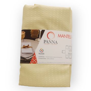 Mantel Decorativo Rectangular Atenas Diamante Hueso Liso Mediano