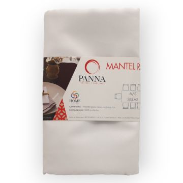 Mantel Decorativo Rectangular Tergal Liso Blanco Mediano