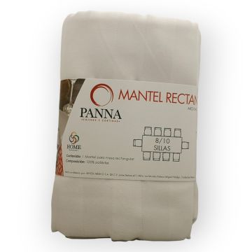 Mantel Decorativo Rectangular Jaquard Blanco Rayas Grande