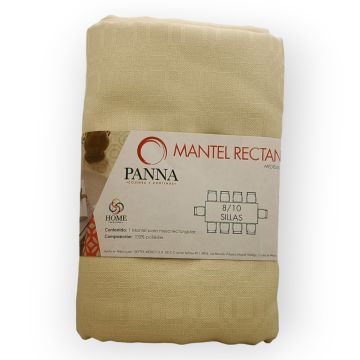 Mantel Decorativo Rectangular Jaquard Rombos Hueso Liso Grande