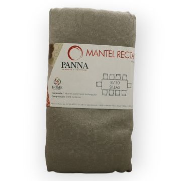 Mantel Decorativo Rectangular Jaquard Rombos Gris Perla Liso Grande