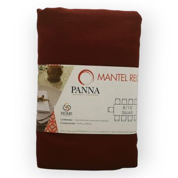 Mantel Decorativo Rectangular Atenas Maquinilla Vino Lino Grande