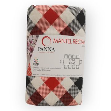 Mantel Decorativo Rectangular Loneta Estampada Marino Rombos Grande