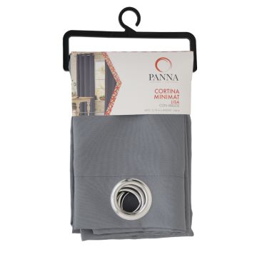 Cortina Decoración Tergal Minimat Arillos Sólido Gris Perla
