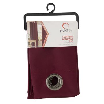 Cortina Decoración Tergal Minimat Arillos Sólido Vino