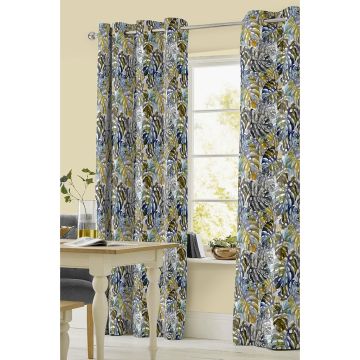 Cortina Decoración Minimat Estampado Arillos Tropical Multicolor