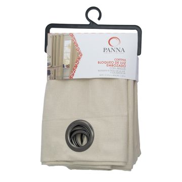 Cortina Bloqueo de Luz Embozado Sólido Beige
