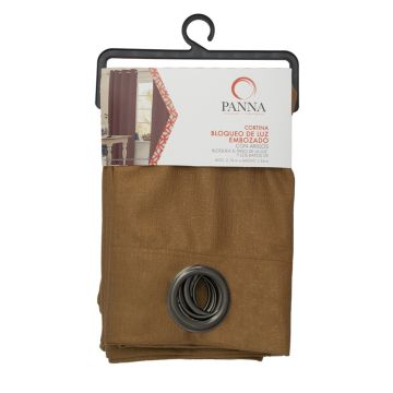 Cortina Bloqueo de Luz Embozado Sólido Café