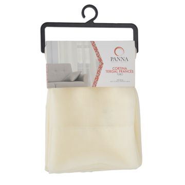 Cortinas Tergal Frances Sólido Hueso