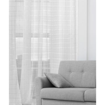 Cortina Tergal Zurich Tubo Sólido Blanco