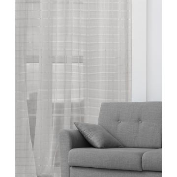 Cortina Tergal Zurich Tubo Sólido Humo