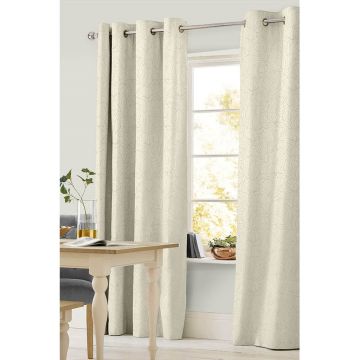 Cortina Decorativa Marbella II Arillos Abastracto Hueso