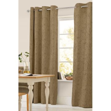 Cortina Decorativa Marbella II Arillos Abastracto Café