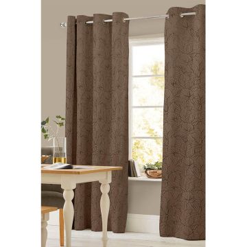 Cortina Decorativa Marbella II Arillos Abastracto Chocolate