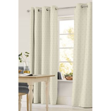 Cortina Decorativa Marbella II Arillos Geométrico Blanco