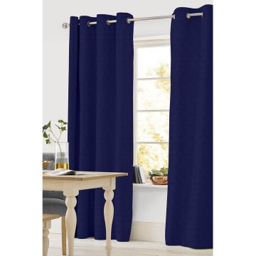 Cortina Decorativa Marbella II Arillos Geométrico Azul