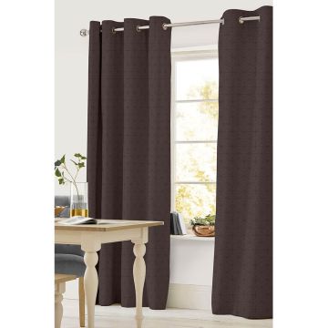 Cortina Decorativa Marbella II Arillos Geométrico Chocolate