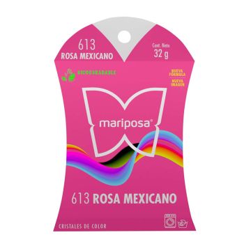 Colorante para telas Mariposa Cristales Rosa Mexicano No.613 de 32 g