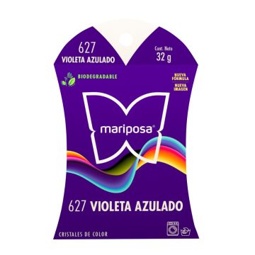 Colorante para telas Mariposa Cristales Violeta Azulado No.627 de 32 g